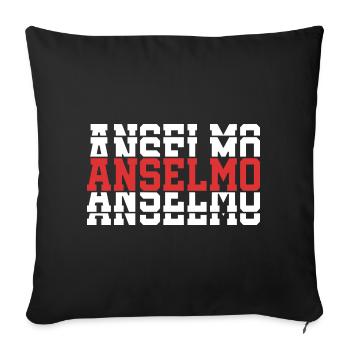 t-shirt Anselmo t-shirt idée cadeau texte empilé - Housse de coussin décorative 45 x 45 cm - noir - Devant