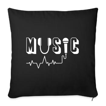 Accro à la musique - Housse de coussin décorative 45 x 45 cm - noir - Devant