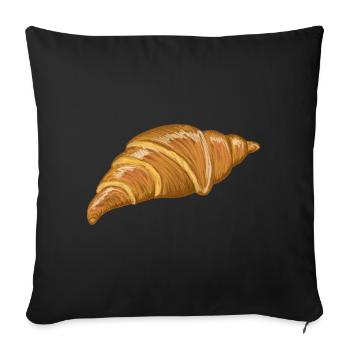 Golden Croissant Sunrise Illustration - Sofa pillowcase 17,3'' x 17,3'' (45 x 45 cm) - black - Front