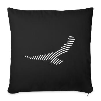 Silhouette eines weißen Adlers - Sofakissenbezug 45 x 45 cm - Schwarz - Vorne