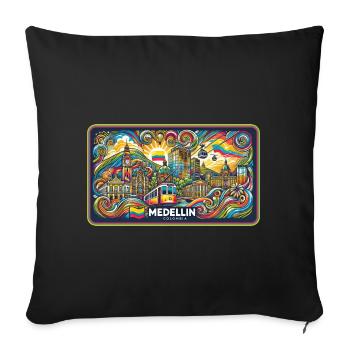 Medellín, Columbia City Design - Housse de coussin décorative 45 x 45 cm - noir - Devant