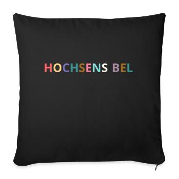 Hochsensibel - bunte Pastell Buchstaben - Sofakissenbezug 45 x 45 cm - Schwarz - Vorne