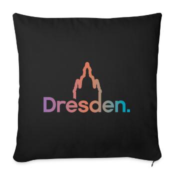 Dresden Silhouette Farben Stadt Symbol Logo icon - Sofakissenbezug 45 x 45 cm - Schwarz - Vorne