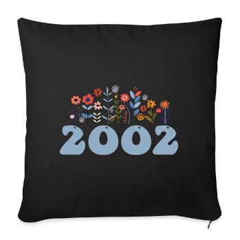 2002 Floral Pattern 2002 Floral Theme Flowers 2002 - Sofa pillowcase 17,3'' x 17,3'' (45 x 45 cm) - black - Front
