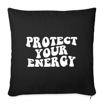 Protégez votre motivation énergétique - Housse de coussin décorative 45 x 45 cm - noir - Devant