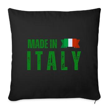 Fabriqué en Italie, fierté italienne - Housse de coussin décorative 45 x 45 cm - noir - Devant