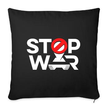 Stop War - Sofa pillowcase 17,3'' x 17,3'' (45 x 45 cm) - black - Front