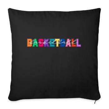 Basketball couleurs - cadeau amateur de basketball - Housse de coussin décorative 45 x 45 cm - noir - Devant