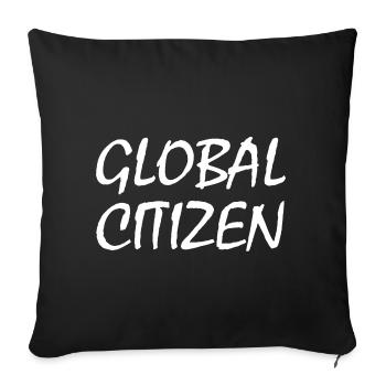 global citizen - Sofa pillowcase 17,3'' x 17,3'' (45 x 45 cm) - black - Front