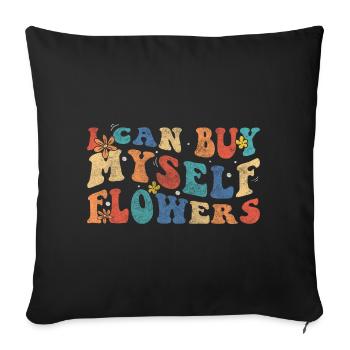 flowers affection romance wedding - Sofa pillowcase 17,3'' x 17,3'' (45 x 45 cm) - black - Front