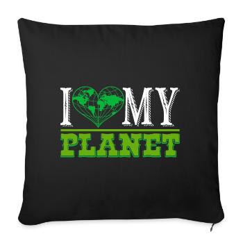 Earth Day I Love My Planet Earth - Sofa pillowcase 17,3'' x 17,3'' (45 x 45 cm) - black - Front