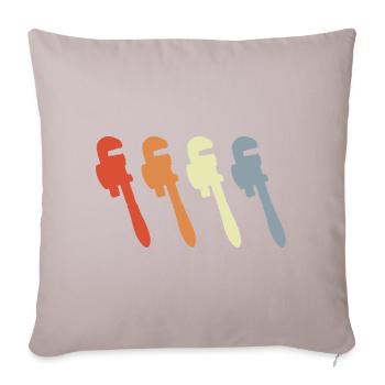 Retro Pipe Wrench - Sofa pillowcase 17,3'' x 17,3'' (45 x 45 cm) - light taupe - Front
