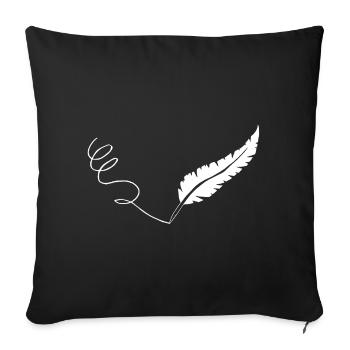 La plume blanche - Housse de coussin décorative 45 x 45 cm - noir - Devant