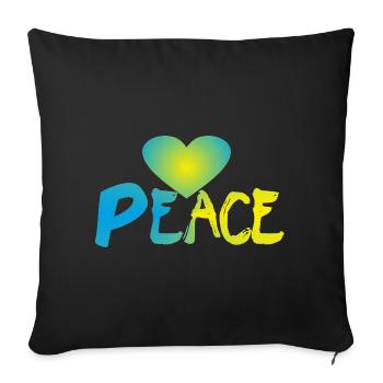 Peace Heart Peace Peace Sign - Sofa pillowcase 17,3'' x 17,3'' (45 x 45 cm) - black - Front