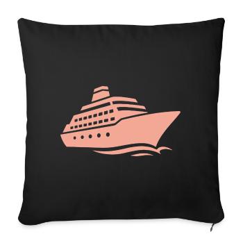 Minimalist Cruise Ship Silhouette Vacation - Sofa pillowcase 17,3'' x 17,3'' (45 x 45 cm) - black - Front