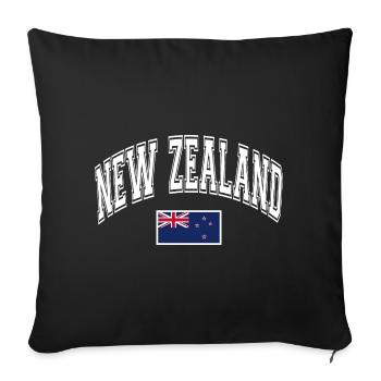 Drapeau de la Nouvelle-Zélande - Housse de coussin décorative 45 x 45 cm - noir - Devant