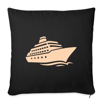 Minimalist Cruise Ship Silhouette Vacation - Sofa pillowcase 17,3'' x 17,3'' (45 x 45 cm) - black - Front