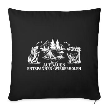 Camping Setting Up Camping Resting Repeat - Sofa pillowcase 17,3'' x 17,3'' (45 x 45 cm) - black - Front