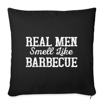 Männer Duft Barbecue Spruch - Sofakissenbezug 45 x 45 cm - Schwarz - Vorne