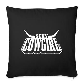 Cavalier western sexy – Texas, rodéo et style - Housse de coussin décorative 45 x 45 cm - noir - Devant