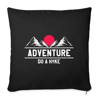 L’aventure vous attend : Partez à l’aventure, faites de la randonnée, des sentiers naturels - Housse de coussin décorative 45 x 45 cm - noir - Devant