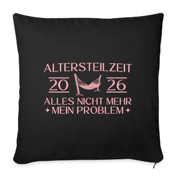 Partial retirement 2026 Prospective pensioner - Sofa pillowcase 17,3'' x 17,3'' (45 x 45 cm) - black - Front