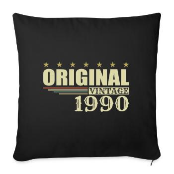 1990 Anniversaire 1990 - Housse de coussin décorative 45 x 45 cm - noir - Devant