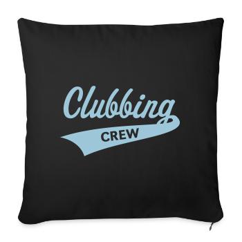Clubbing crew (Fête / Célébrations / Danse / Bleu ciel) - Housse de coussin décorative 45 x 45 cm - noir - Devant