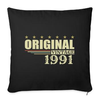 1991 Anniversaire - 1991 - Housse de coussin décorative 45 x 45 cm - noir - Devant