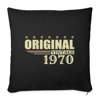 Anniversaire de 1970 - 1970 - Housse de coussin décorative 45 x 45 cm - noir - Devant