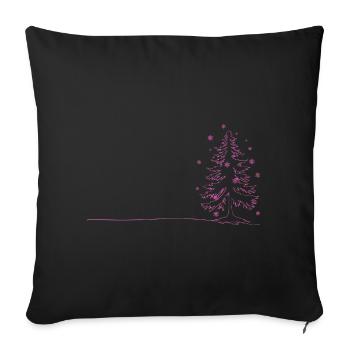Pink Lines Christmas Tree Sketch - Sofa pillowcase 17,3'' x 17,3'' (45 x 45 cm) - black - Front