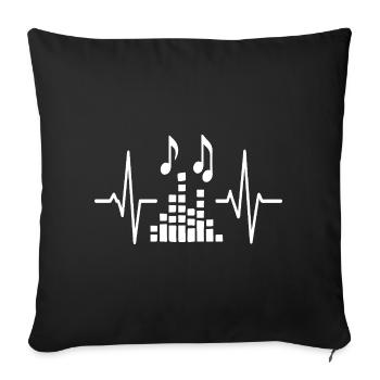 Beatwave Pulse Music - Sofa pillowcase 17,3'' x 17,3'' (45 x 45 cm) - black - Front