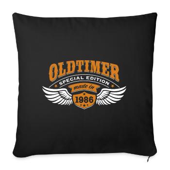 Modèle vintage 1986 | Casquette cadeau d’anniversaire - Housse de coussin décorative 45 x 45 cm - noir - Devant