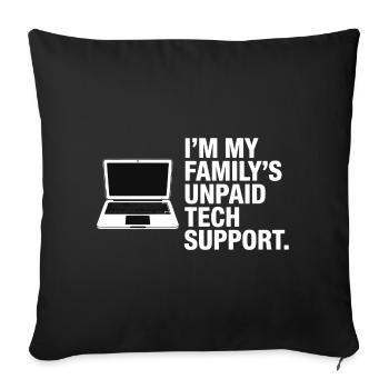 Famille de support technique non rémunérée - Housse de coussin décorative 45 x 45 cm - noir - Devant