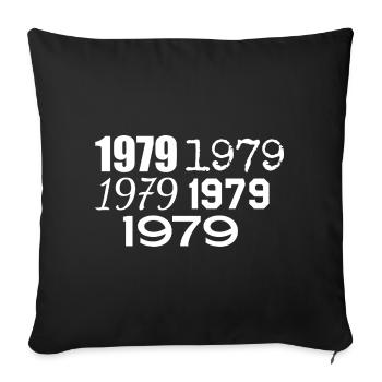 1979 - Housse de coussin décorative 45 x 45 cm - noir - Devant