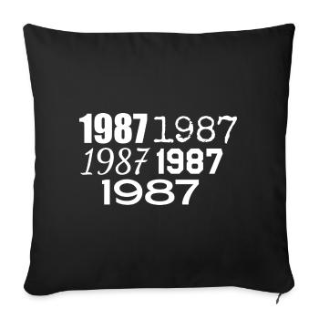 1987 - Housse de coussin décorative 45 x 45 cm - noir - Devant