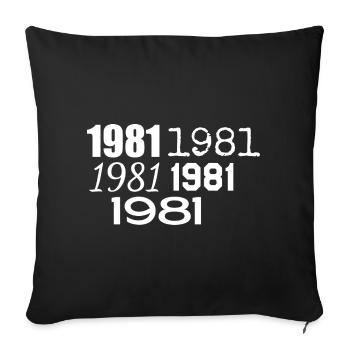 1981 - Sofa pillowcase 17,3'' x 17,3'' (45 x 45 cm) - black - Front