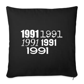 1991 - Housse de coussin décorative 45 x 45 cm - noir - Devant