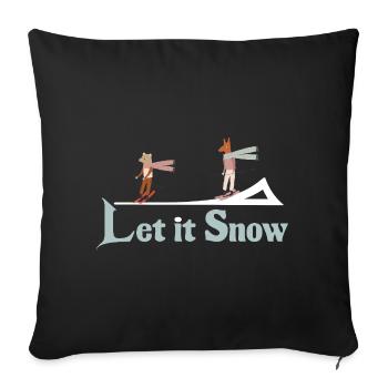 Illustration de l’hiver Laisse neiger - Housse de coussin décorative 45 x 45 cm - noir - Devant