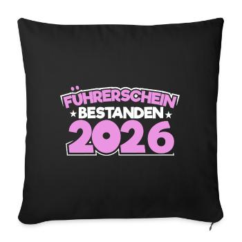 Driving License 2026 Driving Test Driving License Test - Sofa pillowcase 17,3'' x 17,3'' (45 x 45 cm) - black - Front