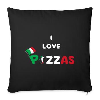 Pizza Humor Gift Pazzaiolo - Sofa pillowcase 17,3'' x 17,3'' (45 x 45 cm) - black - Front