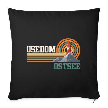 Island USEDOM BALTIC SEA Holiday Lighthouse Funny - Sofa pillowcase 17,3'' x 17,3'' (45 x 45 cm) - black - Front