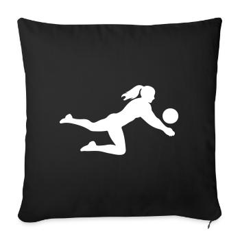 Volleyball player silhouette - Sofa pillowcase 17,3'' x 17,3'' (45 x 45 cm) - black - Front