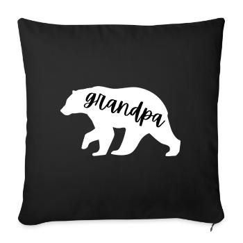 Grand-père ours grand-père fête des pères grand-père - Housse de coussin décorative 45 x 45 cm - noir - Devant
