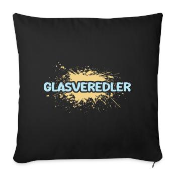 Gift for glass finisher - Sofa pillowcase 17,3'' x 17,3'' (45 x 45 cm) - black - Front
