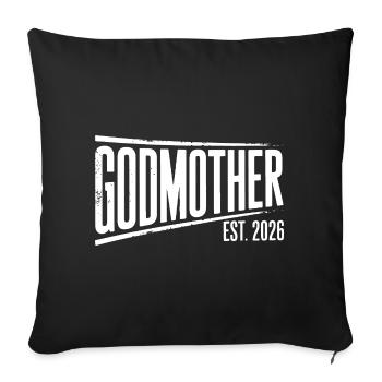 Godmother Est 2026 Bold Banner - Sofa pillowcase 17,3'' x 17,3'' (45 x 45 cm) - black - Front