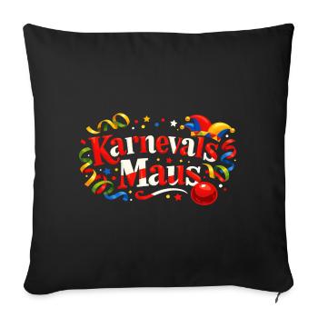 Karnevalsmaus Geschenk - Für Köln Fans - Sofakissenbezug 45 x 45 cm - Schwarz - Vorne