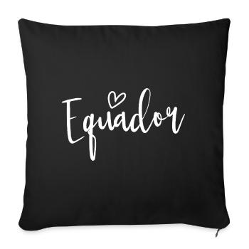 Ecuador Heart Women's Love Ecuador - Sofa pillowcase 17,3'' x 17,3'' (45 x 45 cm) - black - Front
