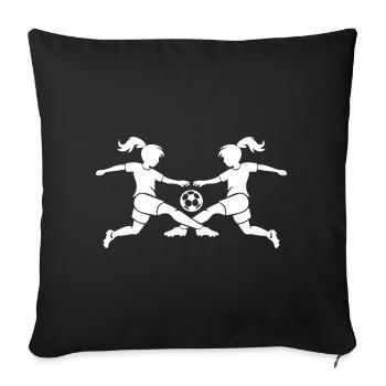 Soccer Girls Team Logo - Sofa pillowcase 17,3'' x 17,3'' (45 x 45 cm) - black - Front