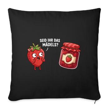 Are You The Girl Strawberry Jam Funny - Sofa pillowcase 17,3'' x 17,3'' (45 x 45 cm) - black - Front